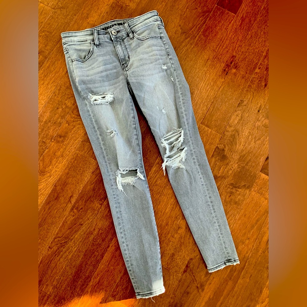 American Eagle Skinny Jeans, 2 Short, Grey